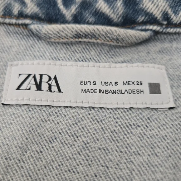 Zara Light Blue Denim Button Dawn Mini Dress Size SMALL - Picture 8 of 13
